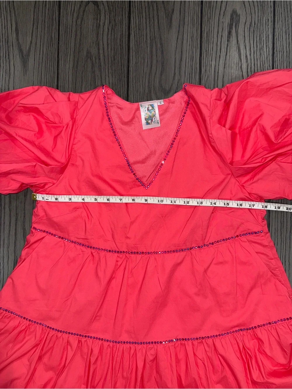 Queen of Sparkle Pink Firework Back Dress Size S Maximalist Festive Party Sequin - Picture 11 of 12